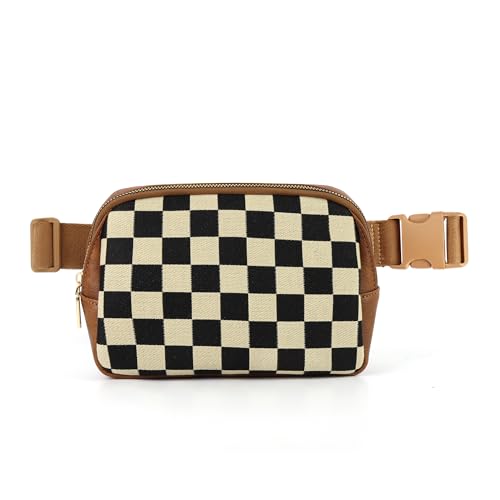 Image of Sling Bag Crossbody Bags For Women Plaid Striped Fanny Packs Chest Bag for Work Shopping