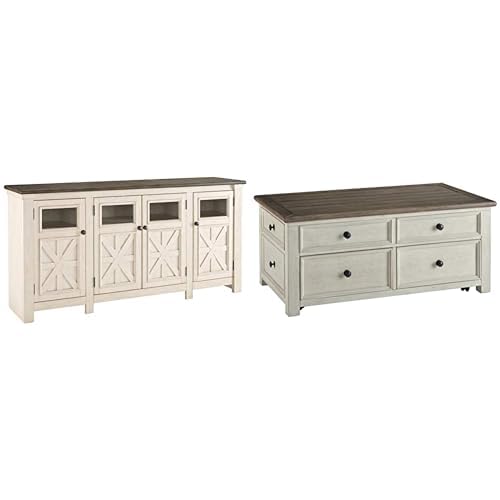 Signature Ashley Bolanburg Farmhouse TV Stand and Lift Top Coffee