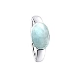 Acabado en Rodio Anillo de Durán Exquse de la colección Etérea, realizado en plata 925 con piedra natural aguamarina