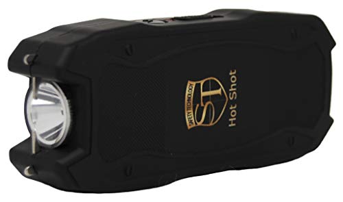 Hot Shot 90 Mil Stun Gun Black With Battery Meter And Flashlight #TOP1
