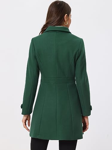 Image of Allegra K Women's Winter Classic Overcoat with Pockets Single Breasted Coat | Soft pea coat, Fully lined outerwear, Trendy, Fall office peacoat, Warm casual holiday everyday wear,