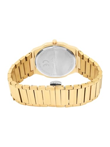 Image of French Connection Textured Green Round Dial with Gold Stainless Steel Strap Watch for Mens - FCN0125GM