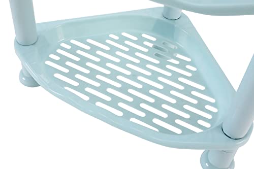 4 Tier Shower Caddies Corner Standing, Waterproof, Plastic Shower Organizer For Bathroom, Storage Shelf, Shower Pan, Bath Shower Caddy, 13.5 X 10 X 25.5 Inches, Blue (Blue 4 Tier Triangle) #TOP1