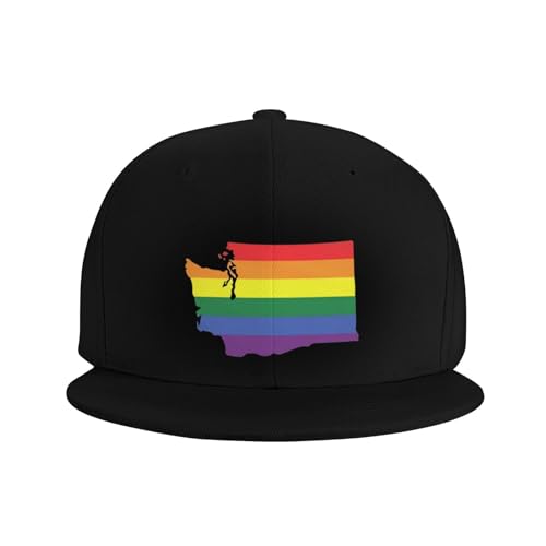 Washington State LGBT Pride Outdoor Baseball Hat Flat Hat3