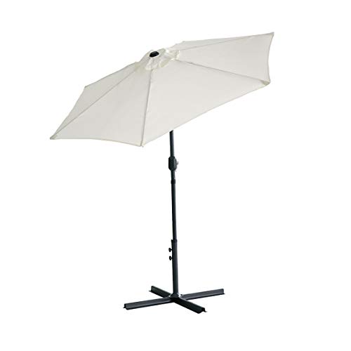 Ionikk Crank Open Patio Umbrella 7.5 Ft With Tilt And Top Vent, Water-Resistant And Uv-Protected Outdoor Umbrella, Beige #TOP4