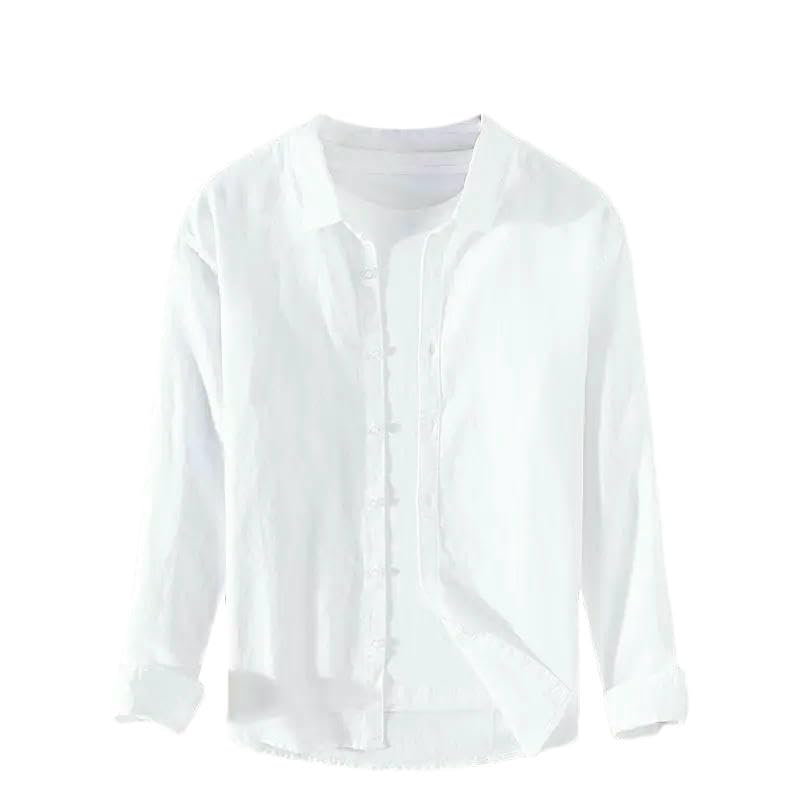 Chemise unie homme blanche en tissu premium col montant coupe ajustée