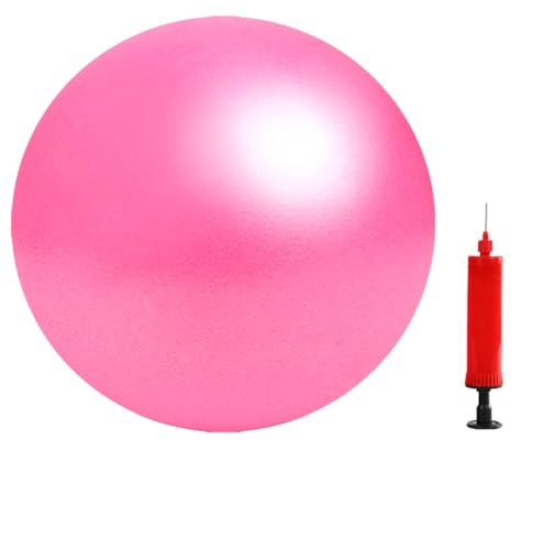 JUFANGFIN 6-Inch Pilates Exercise Ball for Yoga Barre Fitness & Physical Therapy Mini Squishy Balance Ball for Home Workouts Includes Pump for Easy Inflation(Pink)