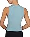 Yogalicious Womens Mock Neck Sleeveless Basic Tank Top Slim Fit Summer Shirts 1 Pack, 2 Pack, 3 Pack - Tourmaline/Gardenia 2 Pack - XL