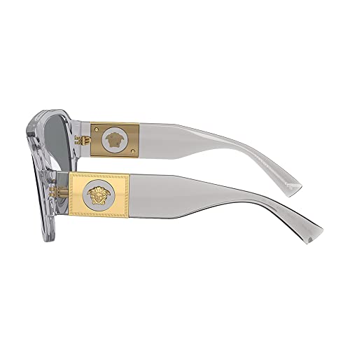 Versace VE 4436U 530580 Transparent Grey Plastic Pillow Sunglasses Blue Lens3