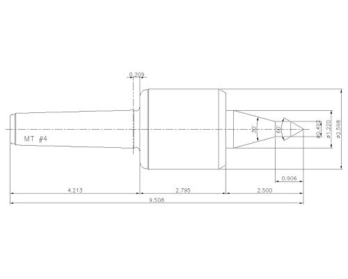 [Gg] Mt4 Cnc High Speed High Precision Live Center ; Extended A Type (4Bsl30A: 163004) #TOP2