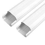 LyPrem Juego de cubierta de línea recta de PVC decorativo de 4 pulgadas, accesorios para aire acondicionado mini split sin conductos (conducto recto, 2 unidades)