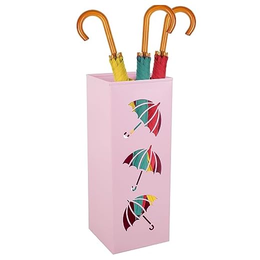 BUTORY Portaombrelli Design Moderno Porta Ombrelli Metallo Porta Ombrelli Impermeabile Portaombrelli Antiruggine 42x16x16 cm per Ingresso Corridoio Ufficio Negozio Esterno/Interno (rosa)