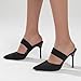 Women'S Knit Stretchy Closed Pointed Toe Stiletto Mules Fashion Mesh Breathable Comfort Slip-On High Heel slingback Dress Slide sandals with Elastic Strap for Wedding Party Daily Wear (5,Black)
