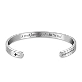Q&Locket Inspirational Bracelet Christian Gift for Women Personalized Custom Engraved Religious Holy