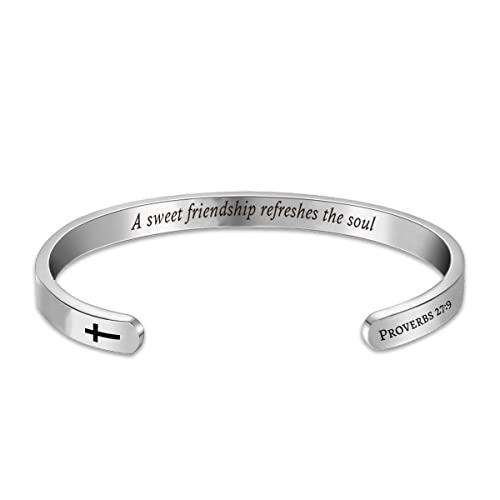 Q&Locket Inspirational Bracelet Christian Gift For Women Personalized Custom Engraved Religious Holy Bible Verse Cuff Bangle Bracelets Mens #TOP13