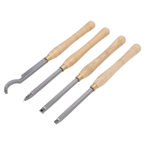 Set de 4 herramientas de torneado con mango de madera miniatura 3
