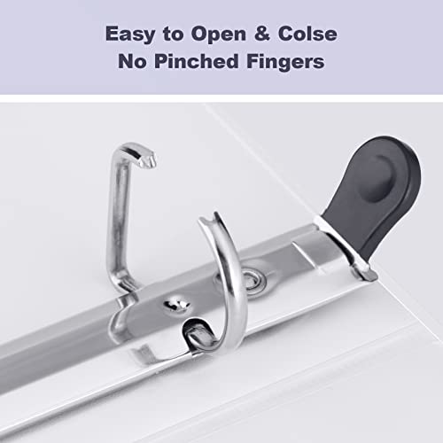 Comix Heavy Duty One Touch 3 Ring View Binder, 1" Slant Ring Binders Hold 8.5" X 11" Paper, 250 Sheets Capacity, 6-Pack (White) #TOP1