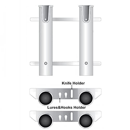 Hiumi Two Pole Side Mount Rod Holder, White Rod Rack For Milk Crate #TOP3