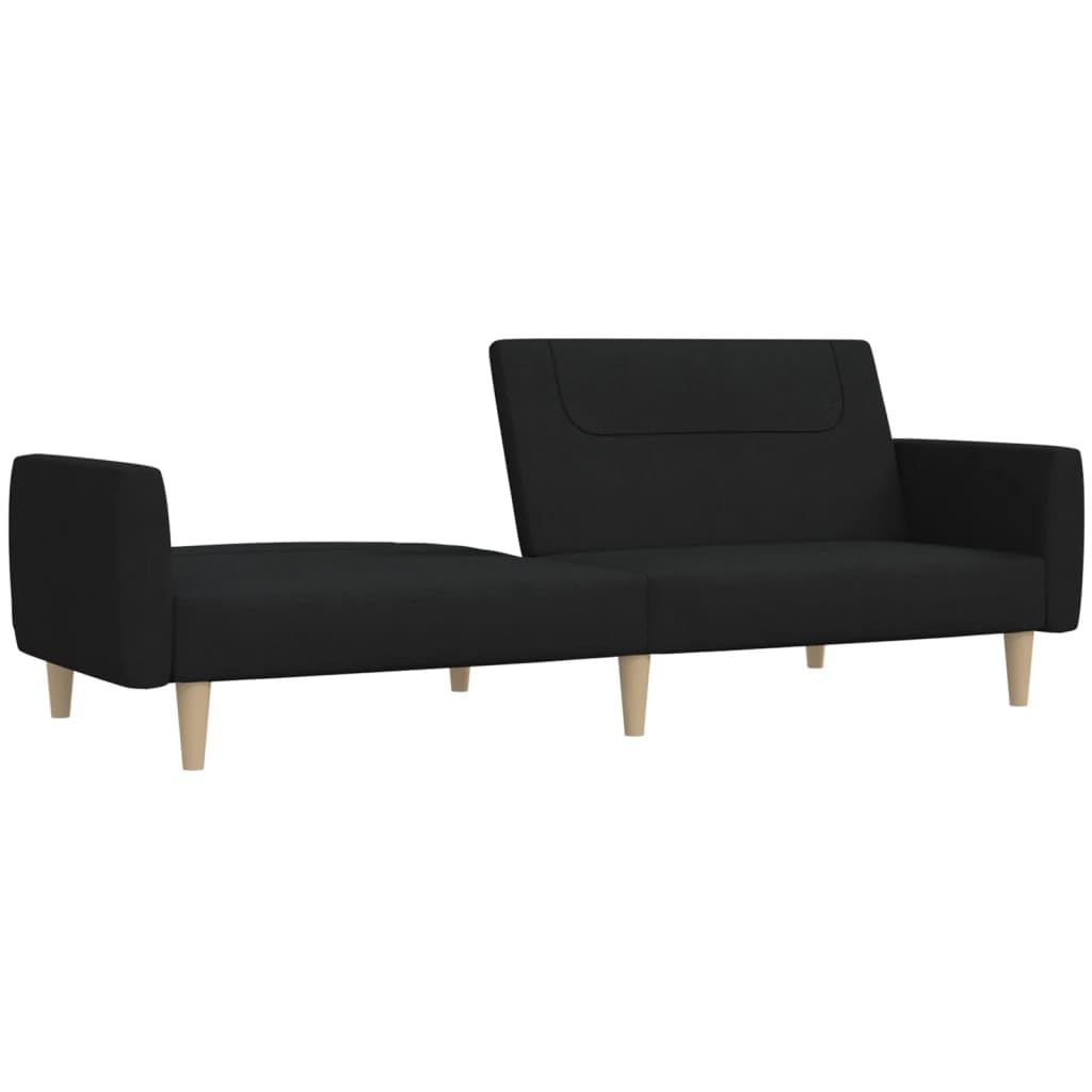 Divano Letto a 2 Posti Nero in Tessuto,Divano da Soggiorno,Divano di Design Moderno,Divano Letto 2 Posti Economico-375786