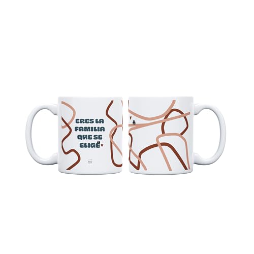 Miniatura 5 de UO Taza de regalo con mensaje Eres la familia que se elige, regalo para amigas, regalo para amigos, regalo original de Navidad, regalo amigo invisible original, 350 ml, Cerámica
