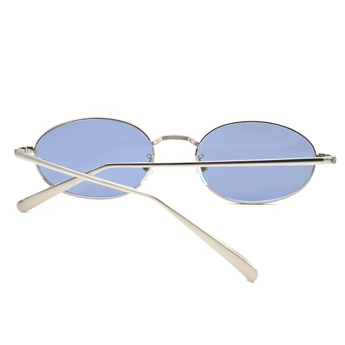 Image of Retro Oval Sunglasses for Women Men Trendy Gold Sun Glasses Vintage Metal Frame Shades