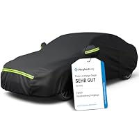 Favoto Autoabdeckung Winter Vollgarage Auto Abdeckplane Staubdicht Wasserdicht Autohülle Autoplane Car Cover für 450-495 cm Limousine Schwarz 490cm x 190cm x 150cm 2.95kg