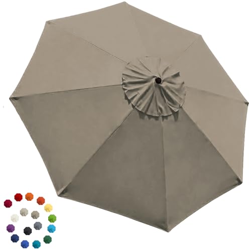 EliteShade USA 9FT Patio Umbrella Replacement Covers 8 Ribs Market Umbrella Canopy Cover (CANOPY ONLY) (Khaki) by EliteShade - Used condition - US$22.33