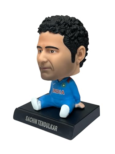 Image of AUGEN Super Hero Sachin Tendulkar Action Figure Limited Edition Bobblehead with Mobile Holder for Car Dashboard, Office Desk & Study Table (Pack of 1)