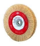 Cepillo circular alambre ondulado, diam. 125, 6 hileras, multieje, acero latonado 0,3mm