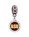 Arizona State University Crystal Charm Fits Compatible With Pandora Style Bracelets