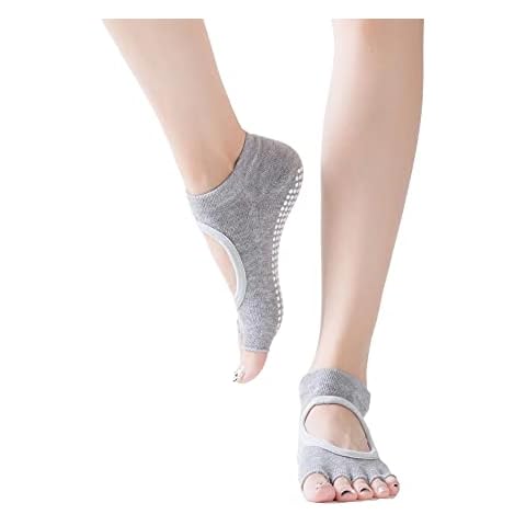 MACCHIASHINE Yoga Pilates Socks for Women Non Slip Toeless Non Skid Sticky Grip Sock Pilates Barre Ballet Cover