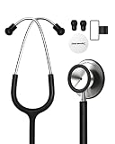 FriCARE Nurse Stethoscopes for Adults Monitor, Dual Head Black Stethoscopes for Medical Teaching Sup