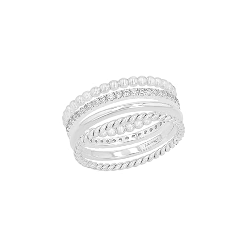s.Oliver Ring für Damen, Sterling Silber 925, Zirkonia (synth.)