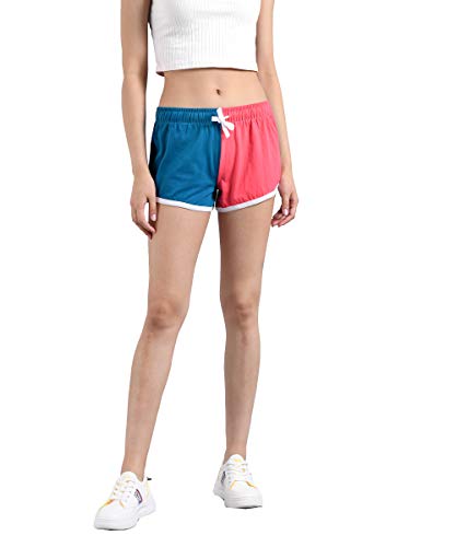 Image of KOTTY Purple and Light Pink Plain Women Night Shorts (Purple & LightPink-34)
