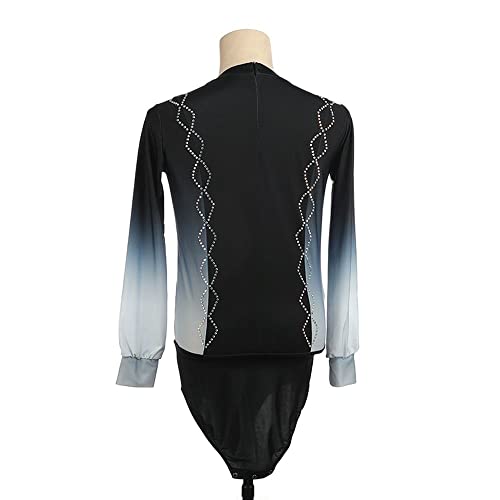Terno de patinação artística masculino e masculino com diamante gradiente preto, Preto, 150
