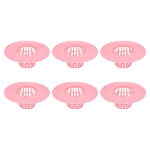 Colador para lavabo de baño plástico rosa 6 piezas