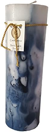 Scented Pillar Candle - Long Burning Handmade - Black Ginger & Bamboo (Large)