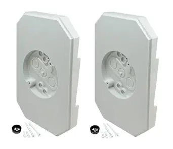 iMBAPrice 8141DBL-2 White Outdoor Light Mounting Block with Built-in Electrical Box, Siding Mounting Plate for 1/2 inch Lap Double and 4 inch Siding, 2-Pack