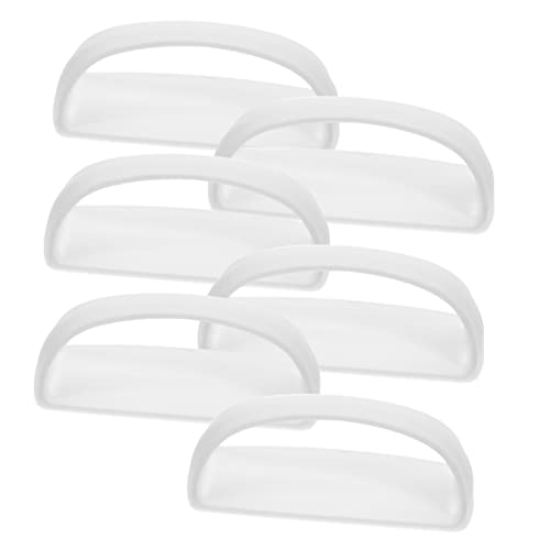 CIYODO 6pcs Punch- Door Handle Door Knob Drawer Pulls Drawer Handles No Punching Handles Sliding Door Stick on Cabinet Handles Cupboard Handles Adhesive Handle White Abs