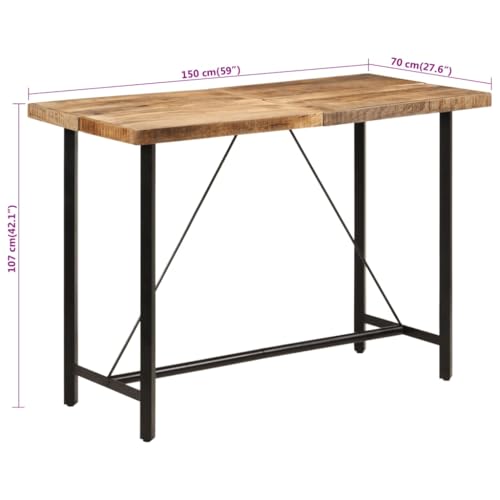 Table de Bar en Bois de Manguier Massif et Esprit Bistrot - 3