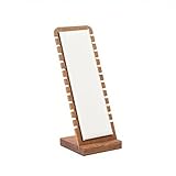 TANG SONG Walnut Color Bamboo Leather Soft Mat Multiple Necklace Display Stand Necklace Bracelets Chains Organizer Holder for Home (White)