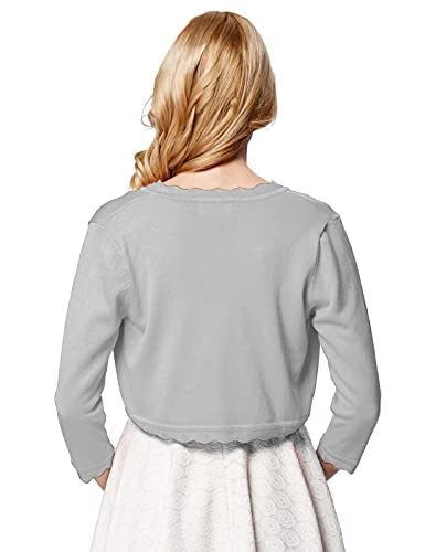 Women Open Front Bolero Shrug Jacket Cardigan Silver Gray Xxxl #TOP3