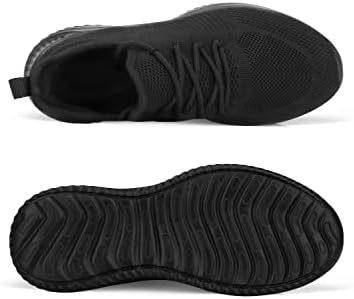 Slip On Sneakers for Women-Fashion Sneakers Walking Shoes Non Slip Lightweight Breathable Mesh Running Shoes Comfortable All Black 8.5 | Image 4