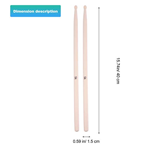 ARTIBETTER 20Pcs 5A Baquetas de Madeira Baquetas Antiderrapantes 5A Baqueta de Madeira Com Ponta de