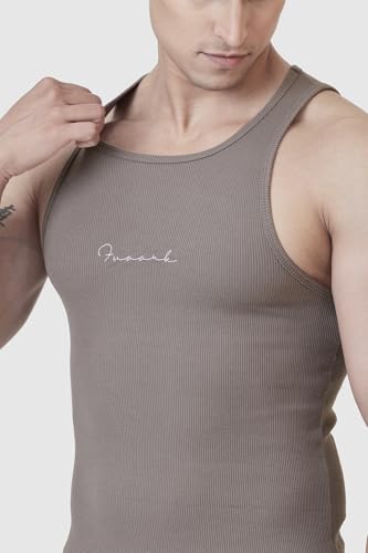 Image of FUAARK Ribbed Slim Fit Gym & Workout Tank for Men's -
