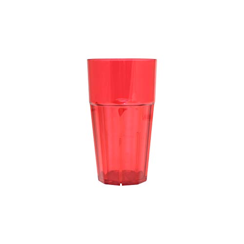 Excellante - Vaso de diamante (14 oz, policarbonato, 12 piezas), color rojo