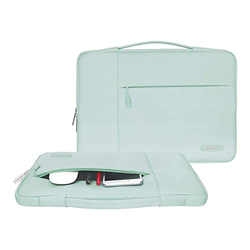 Image of MOSISO Laptop Case 16 inch, 15-15.6 inch Laptop Sleeve with Handle Compatible with MacBook Pro 16 inch, HP, Acer, Dell, Lenovo, ASUS Notebook, Polyester Multifunctional Computer Bag, Mint Green