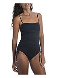 La Blanca Women's Standard Island Goddess Side Tie Bandeau One Piece Swimsuit, Black, 12