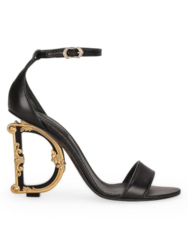 Sculpted-Heel Baroque DG Leather Sandals