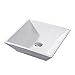 KES Bathroom Square Porcelain Vessel Sink Above Counter White Countertop Bowl Sink for Lavatory Vanity Cabinet Contemporary Style, BVS111